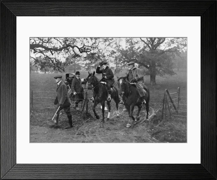 Framed Print : Kings Edward VII of the United Kingdom and Manuel II of Portugal hunting, 1909 Framed Print : Kings Edward VII of the United Kingdom and Manuel II of Portugal hunting, 1909