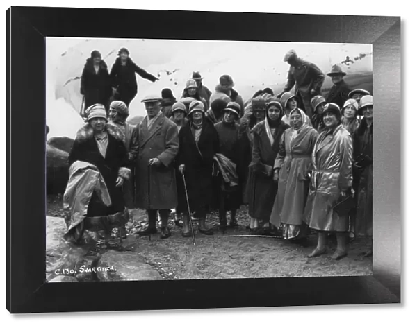 Group of tourists visiting Svartisen, northern Norway, 1929