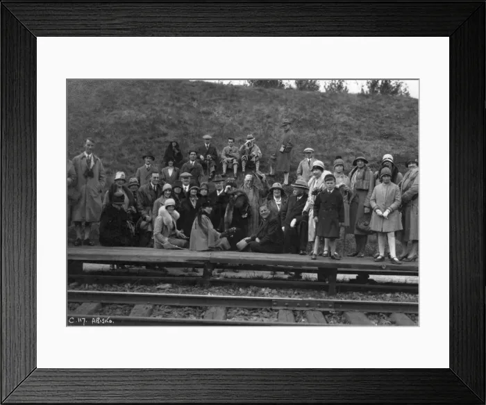 Framed Print : Group of tourists on a railway platform, Abisko, northern Sweden, 1929 Framed Print : Group of tourists on a railway platform, Abisko, northern Sweden, 1929