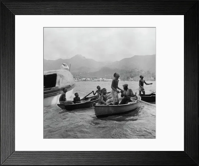 Framed Print : Boys diving, St Vincent, 1931