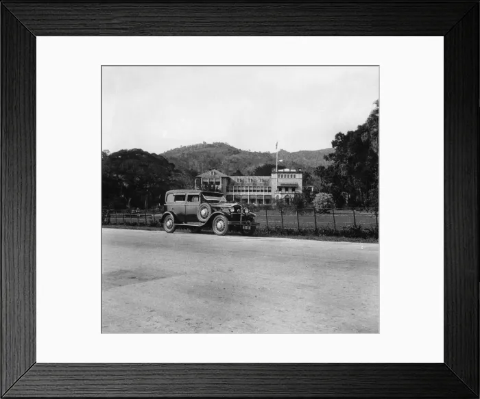 Framed Print : A Singer car in front of the Governors house, Trinidad, Trinidad and Tobago, 1931 Framed Print : A Singer car in front of the Governors house, Trinidad, Trinidad and Tobago, 1931
