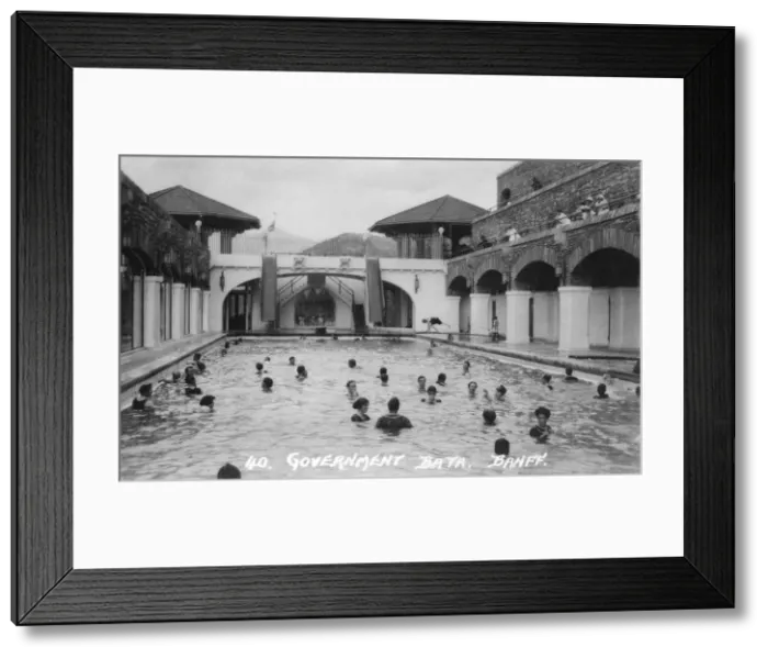 Framed Print : Government bath, Banff, Alberta, Canada, c1930s(?). Artist: Marjorie Bullock Framed Print : Government bath, Banff, Alberta, Canada, c1930s(?). Artist: Marjorie Bullock