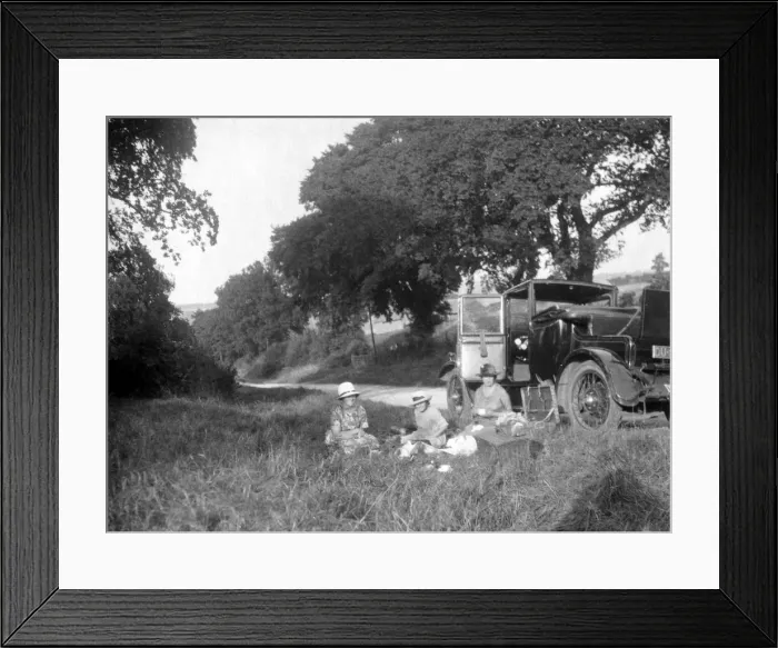 Framed Print : Roadside picnic, c1920s-c1930s(?) Framed Print : Roadside picnic, c1920s-c1930s(?)
