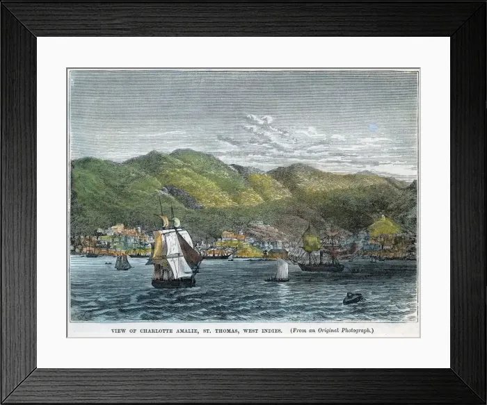 Framed Print : View of Charlotte Amalie, St Thomas, West Indies, c1880 Framed Print : View of Charlotte Amalie, St Thomas, West Indies, c1880