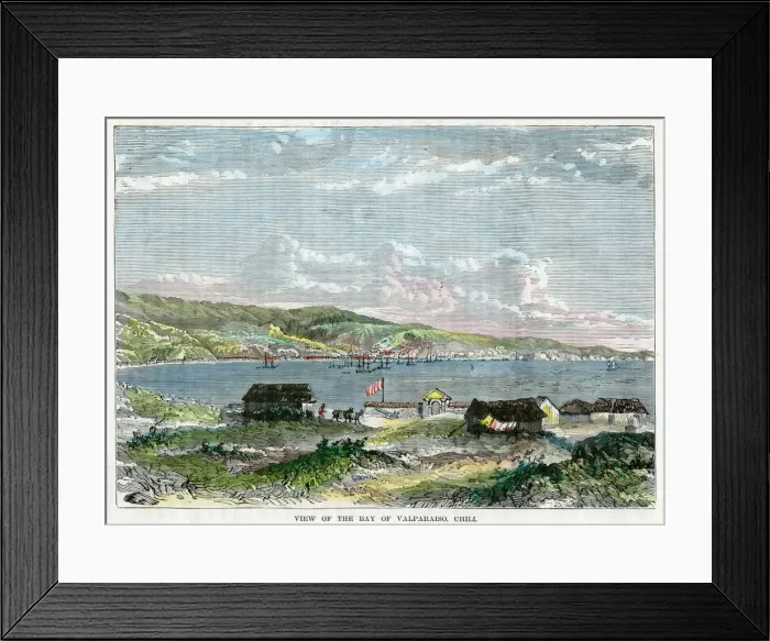 Framed Print : View of the Bay of Valparaiso, Chili, c1880 Framed Print : View of the Bay of Valparaiso, Chili, c1880