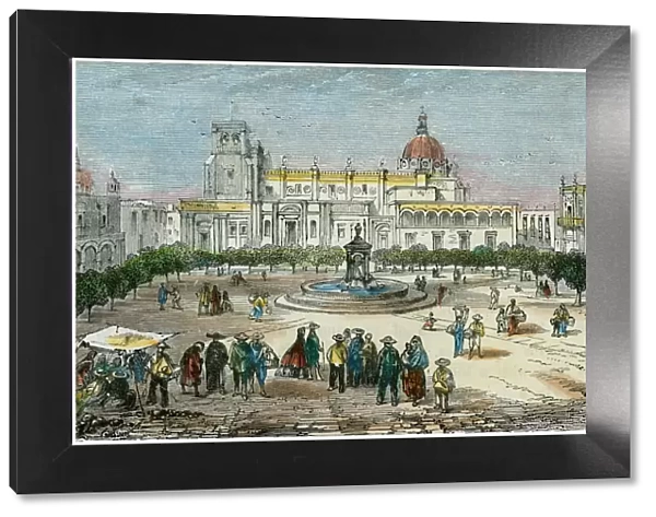 Plaza of Guadalajara, in the state of Jalisco, Mexico, c1880