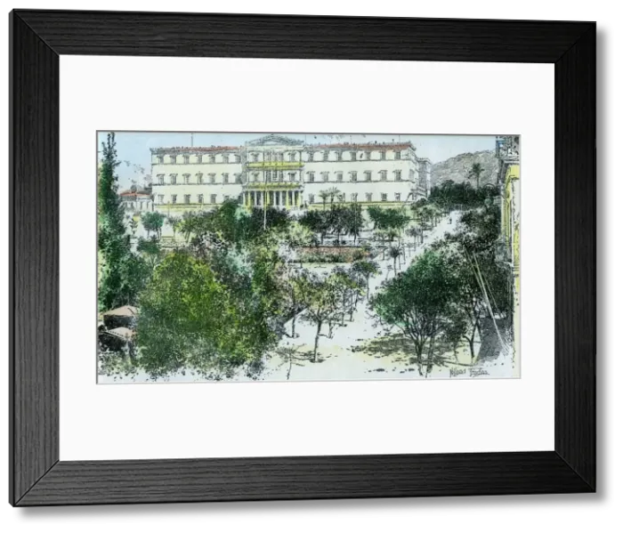 Framed Print : The Royal Palace, Athens, Greece, c1890