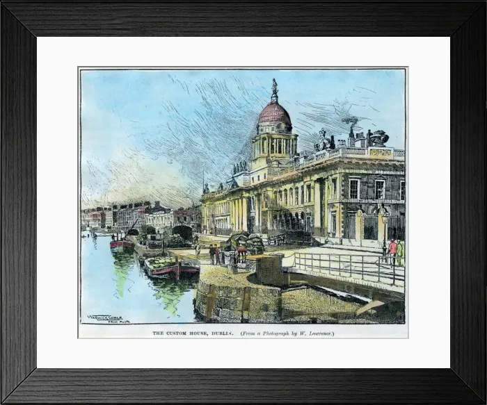 Framed Print : The Custom House, Dublin, Ireland, c1890. Artist: Warwick Goble Framed Print : The Custom House, Dublin, Ireland, c1890. Artist: Warwick Goble