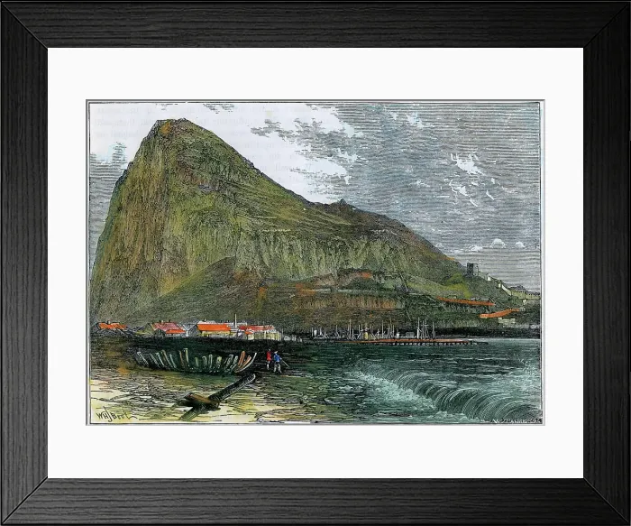 Framed Print : The Rock of Gibraltar, c1880 Framed Print : The Rock of Gibraltar, c1880