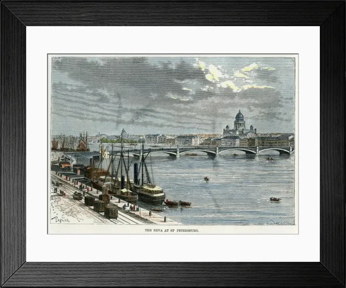 Framed Print : The Neva at St Petersburg, Russia, c1880 Framed Print : The Neva at St Petersburg, Russia, c1880
