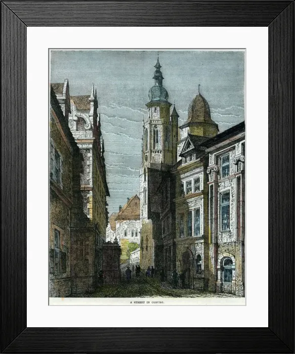 Framed Print : A street in Coburg, Bavaria, Germany, c1880 Framed Print : A street in Coburg, Bavaria, Germany, c1880
