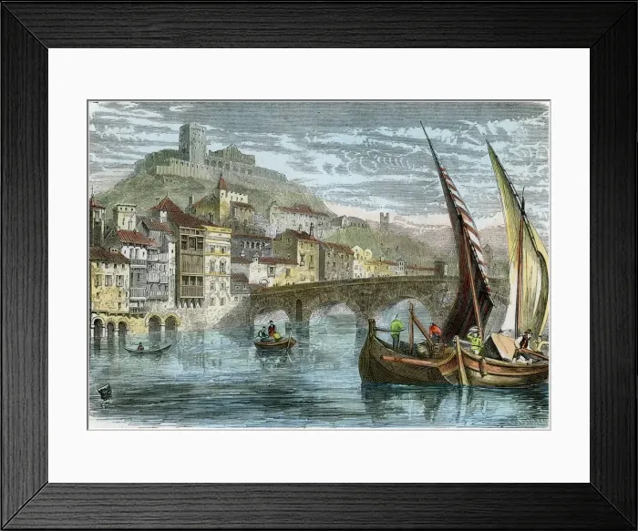 Framed Print : View of the city of Verona, Italy, c1880 Framed Print : View of the city of Verona, Italy, c1880