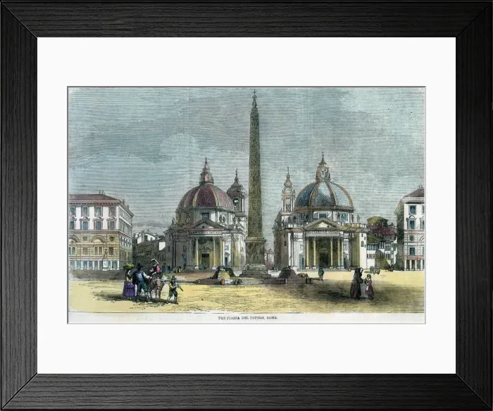Framed Print : The Piazza del Popolo, Rome, Italy, c1880 Framed Print : The Piazza del Popolo, Rome, Italy, c1880