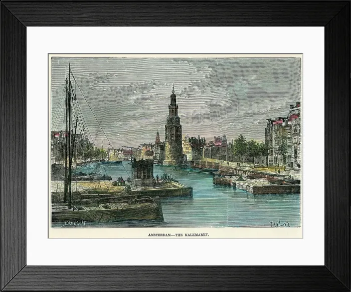 Framed Print : The Kalkmarkt, Amsterdam, Netherlands, c1880. Artist: Taylor Framed Print : The Kalkmarkt, Amsterdam, Netherlands, c1880. Artist: Taylor