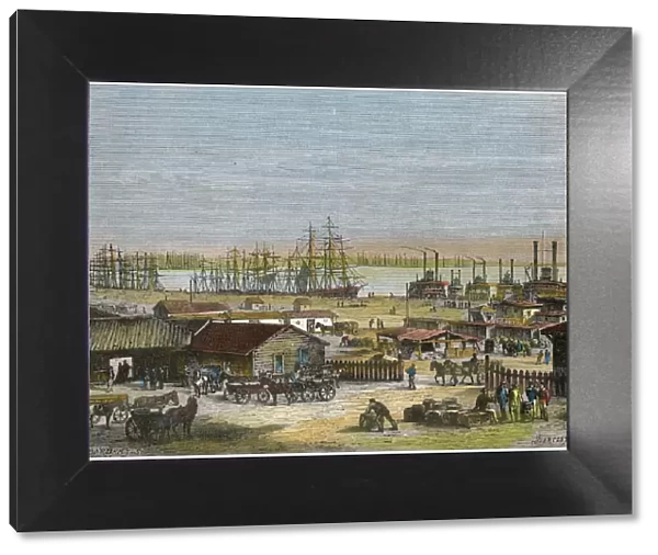 Mississippi River, New Orleans, Louisiana, USA, c1880. Artist: Barbant