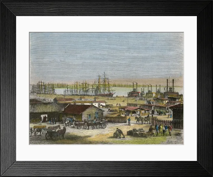 Framed Print : Mississippi River, New Orleans, Louisiana, USA, c1880. Artist: Barbant Framed Print : Mississippi River, New Orleans, Louisiana, USA, c1880. Artist: Barbant