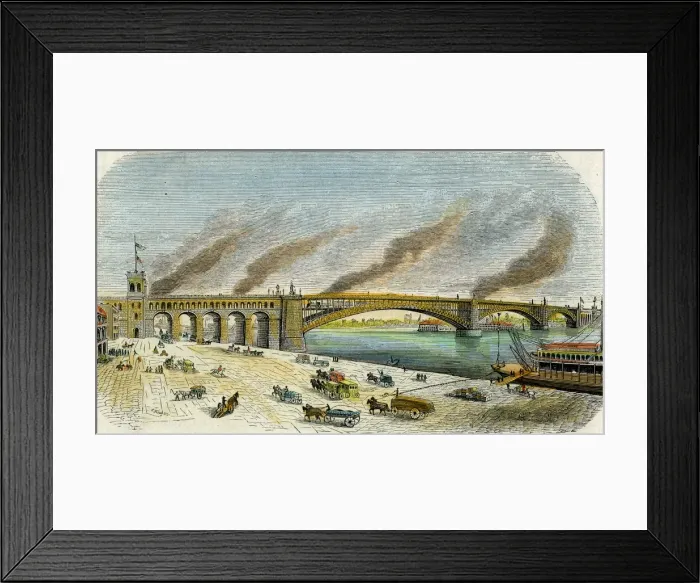 Framed Print : Eads Bridge, St Louis, Missouri, USA, c1874 Framed Print : Eads Bridge, St Louis, Missouri, USA, c1874