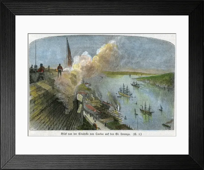 Framed Print : View over the St Lawrence River from the citadel of Quebec, Canada, c1875 Framed Print : View over the St Lawrence River from the citadel of Quebec, Canada, c1875
