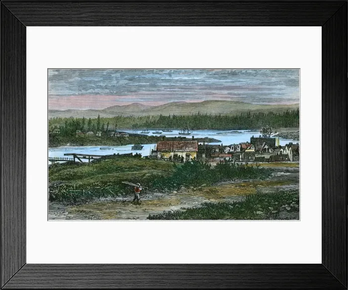 Framed Print : View of the western suburbs of Victoria, Vancouver Island, British Columbia, Canada, c1880 Framed Print : View of the western suburbs of Victoria, Vancouver Island, British Columbia, Canada, c1880