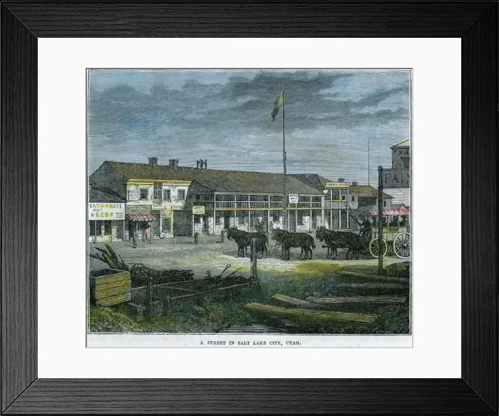 Framed Print : A Street in Salt Lake City, Utah, USA, c1880 Framed Print : A Street in Salt Lake City, Utah, USA, c1880