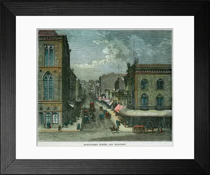 Framed Print : Montgomery Street, San Francisco, California, USA, c1880