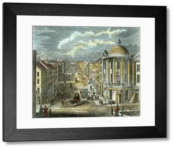 Framed Print : State Street, Albany, New York, USA, c1835 Framed Print : State Street, Albany, New York, USA, c1835