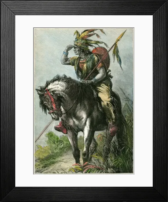 Framed Print : Native American scout, c1870 Framed Print : Native American scout, c1870