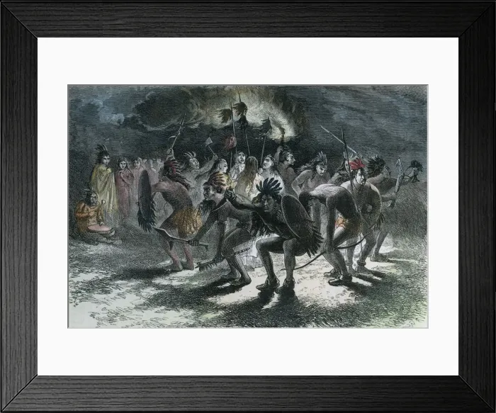 Framed Print : Native American scalp dance, c1875 Framed Print : Native American scalp dance, c1875
