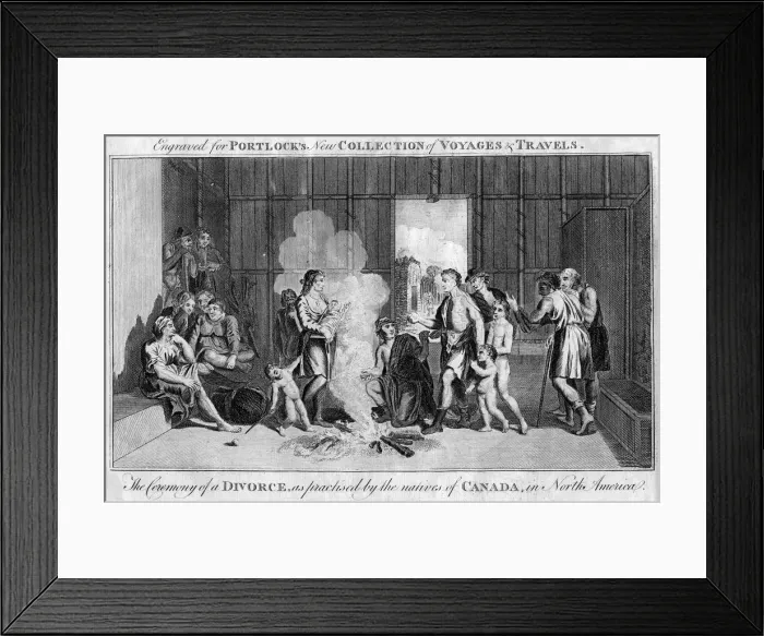 Framed Print : The Ceremony of a Divorce, as practised by the natives of Canada, in North America, c1760