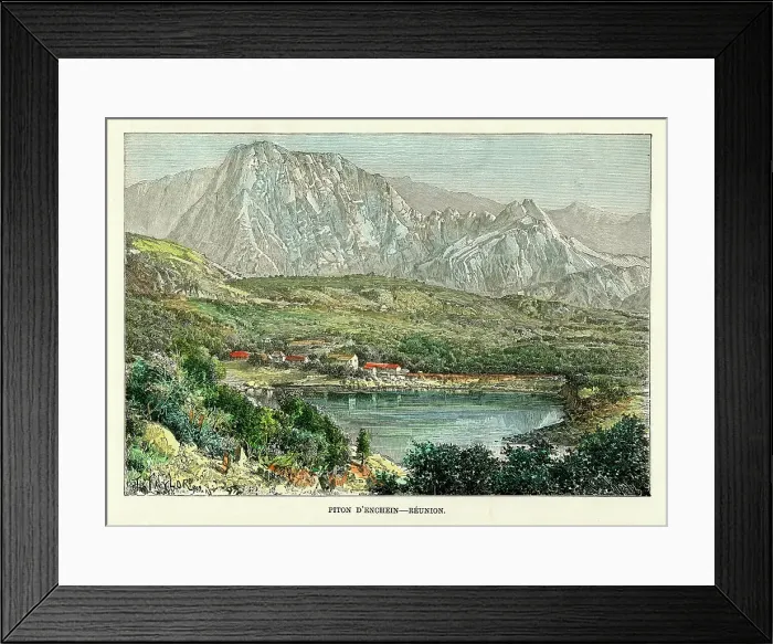 Framed Print : Piton d Enchein, Reunion, c1880. Artist: Taylor Framed Print : Piton d Enchein, Reunion, c1880. Artist: Taylor