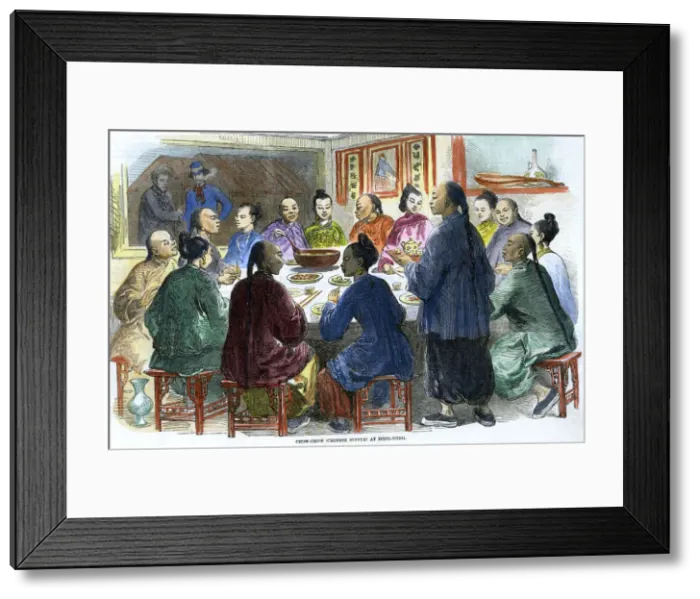 Framed Print : Chow-chow (Chinese supper) at Hong Kong, c1875 Framed Print : Chow-chow (Chinese supper) at Hong Kong, c1875