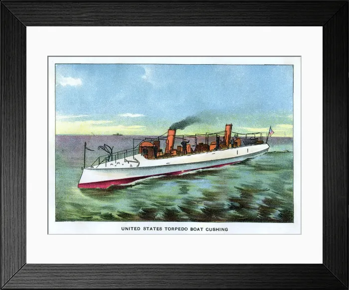 Framed Print : United States Torpedo boat Cushing, 1890s Framed Print : United States Torpedo boat Cushing, 1890s