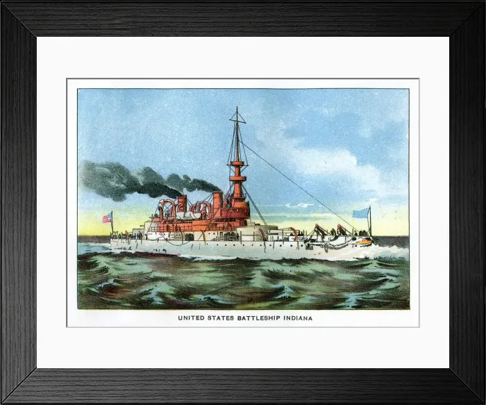 Framed Print : United States Battleship Indiana, c1890s Framed Print : United States Battleship Indiana, c1890s