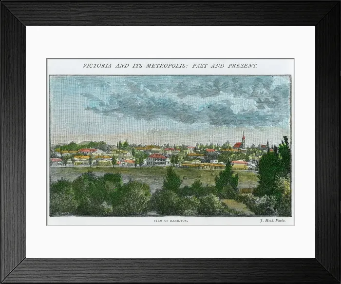 Framed Print : View of Hamilton, Victoria, Australia, c1885 Framed Print : View of Hamilton, Victoria, Australia, c1885