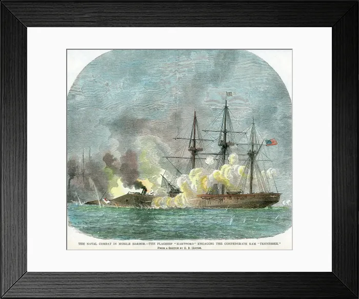 Framed Print : The naval combat in Mobile Harbour, Alabama, American Civil War, 5 August 1864 Framed Print : The naval combat in Mobile Harbour, Alabama, American Civil War, 5 August 1864