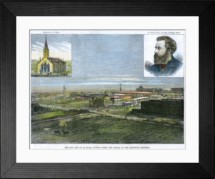 Framed Print : The new city of La Plata, Buenos Ayres, the capital of the Argentine Republic, c1890. Artist: E Watkins Framed Print : The new city of La Plata, Buenos Ayres, the capital of the Argentine Republic, c1890. Artist: E Watkins