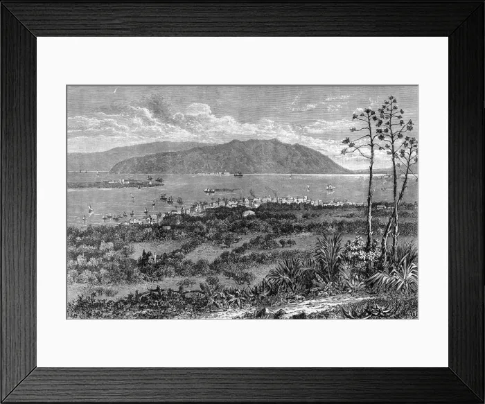 Framed Print : Kingston Harbour, Jamaica, c1880 Framed Print : Kingston Harbour, Jamaica, c1880