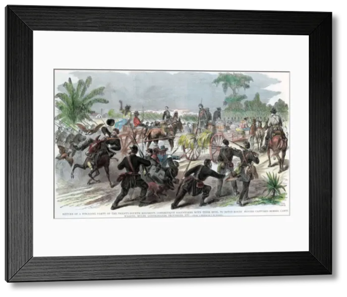 Framed Print : Return of a foraging party to Baton Rouge, Louisiana, American Civil War, c1862 Framed Print : Return of a foraging party to Baton Rouge, Louisiana, American Civil War, c1862