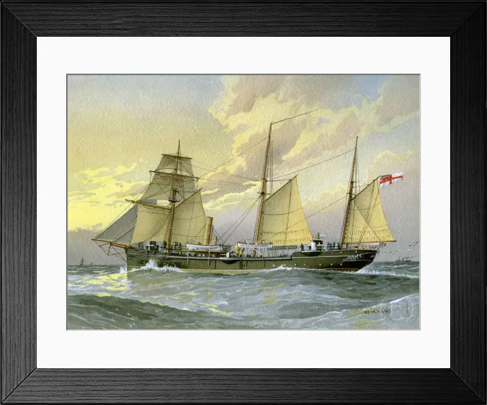 Framed Print : HMS Thrush, British 1st class gunboat, c1890-c1893. Artist: William Frederick Mitchell Framed Print : HMS Thrush, British 1st class gunboat, c1890-c1893. Artist: William Frederick Mitchell