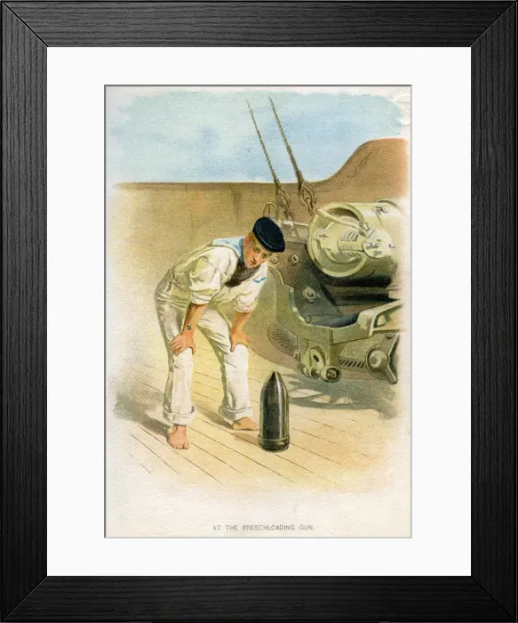 Framed Print : At the Breechloading Gun, c1890-c1893 Framed Print : At the Breechloading Gun, c1890-c1893