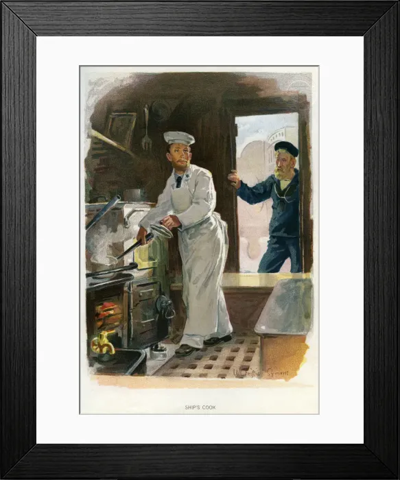 Framed Print : Ships cook, c1890-c1893. Artist: William Christian Symons Framed Print : Ships cook, c1890-c1893. Artist: William Christian Symons