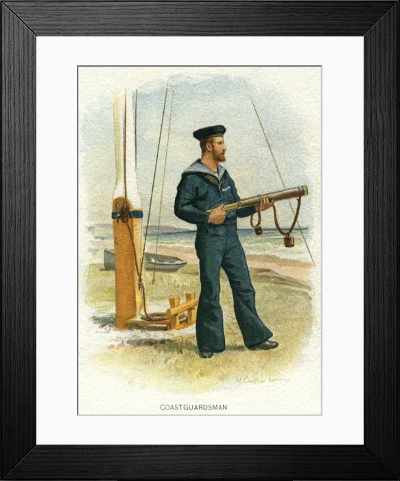 Framed Print : British coastguardsman, c1890-c1893. Artist: William Christian Symons Framed Print : British coastguardsman, c1890-c1893. Artist: William Christian Symons