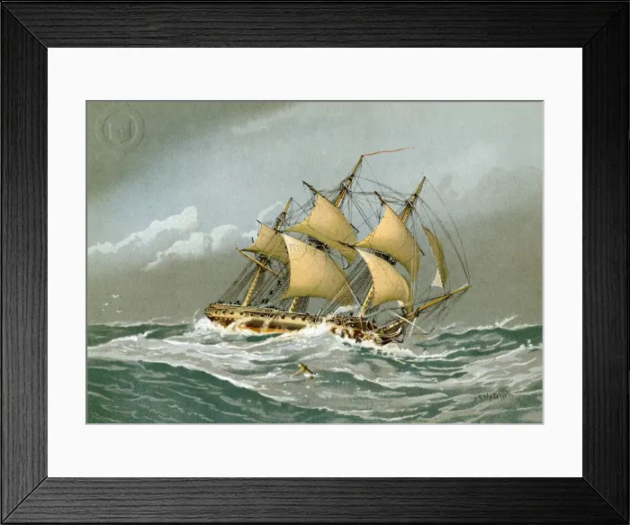 Framed Print : A Royal Navy 28 gun frigate, c1794 (c1890-c1893). Artist: William Frederick Mitchell Framed Print : A Royal Navy 28 gun frigate, c1794 (c1890-c1893). Artist: William Frederick Mitchell