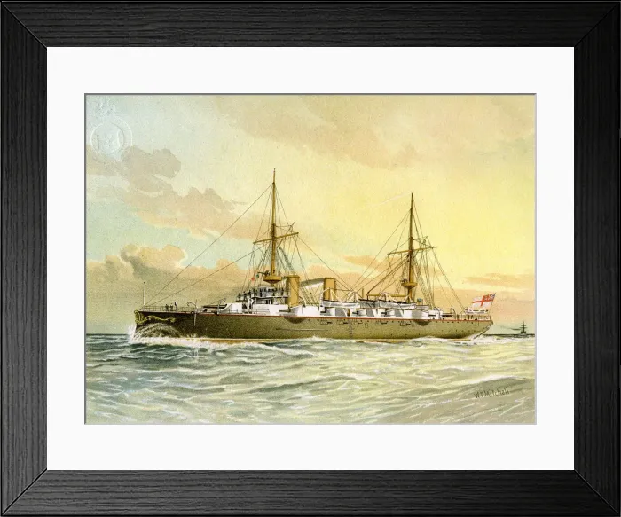 Framed Print : HMS Undaunted, Royal Navy 1st class cruiser, c1890-c1893. Artist: William Frederick Mitchell Framed Print : HMS Undaunted, Royal Navy 1st class cruiser, c1890-c1893. Artist: William Frederick Mitchell