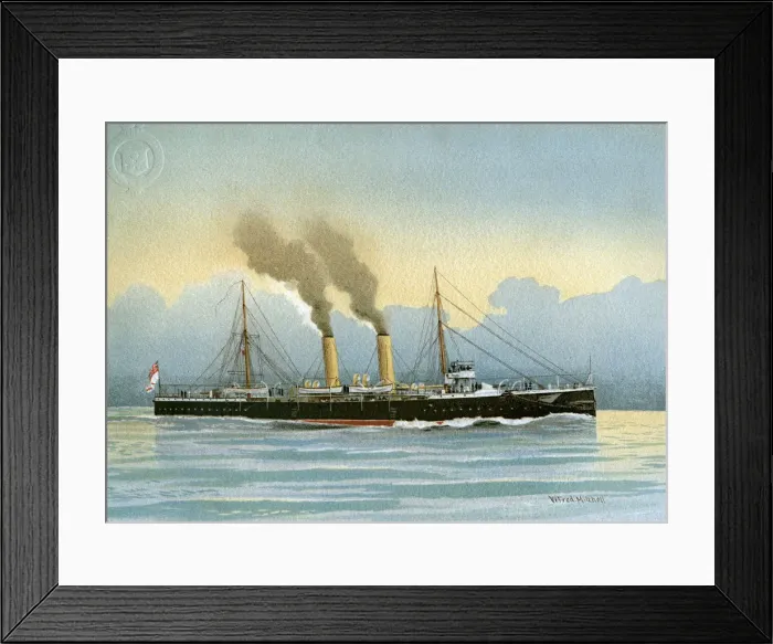 Framed Print : HMS Latona, Royal Navy 2nd class cruiser, c1890-c1893. Artist: William Frederick Mitchell Framed Print : HMS Latona, Royal Navy 2nd class cruiser, c1890-c1893. Artist: William Frederick Mitchell