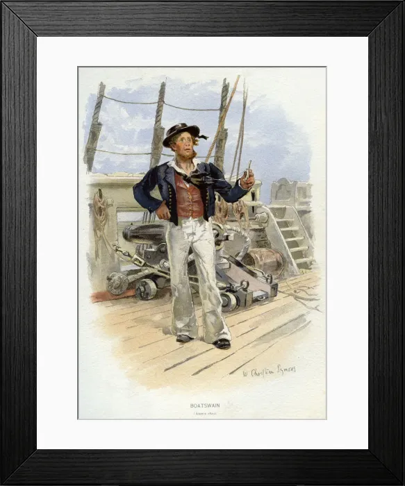 Framed Print : Royal Navy boatswain, c1829 (c1890-c1893). Artist: William Christian Symons Framed Print : Royal Navy boatswain, c1829 (c1890-c1893). Artist: William Christian Symons