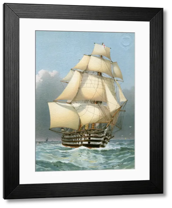 Framed Print : HMS Victoria, Royal Navy 121 gun warship, c1859 (c1890-c1893). Artist: William Frederick Mitchell Framed Print : HMS Victoria, Royal Navy 121 gun warship, c1859 (c1890-c1893). Artist: William Frederick Mitchell