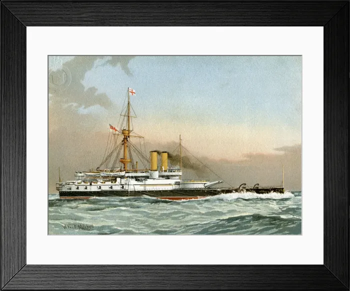 Framed Print : HMS Victoria, Royal Navy 1st class battleship, c1890-c1893. Artist: William Frederick Mitchell Framed Print : HMS Victoria, Royal Navy 1st class battleship, c1890-c1893. Artist: William Frederick Mitchell
