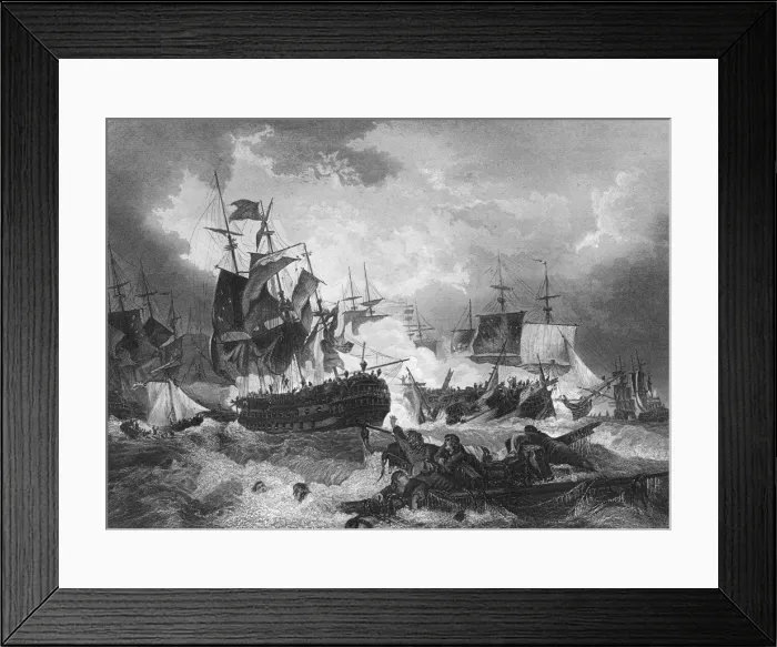 Framed Print : Admiral Duncans victory over the Dutch fleet, North Sea, 11 October 1797, (c1857). Artist: J Rogers Framed Print : Admiral Duncans victory over the Dutch fleet, North Sea, 11 October 1797, (c1857). Artist: J Rogers