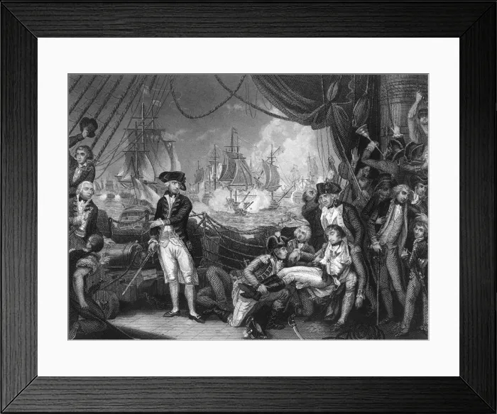 Framed Print : Scene on the deck of the Queen Charlotte, 1 June 1794 (c1857). Artist: J Rogers Framed Print : Scene on the deck of the Queen Charlotte, 1 June 1794 (c1857). Artist: J Rogers